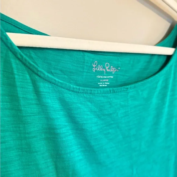 Lilly Pulitzer • Emerald Green Somerset Ruffle Sleeve Dress XL Preppy Casual - Picture 3 of 7